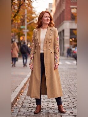 Cherish Embroidered Military style Coat by Aratta #fall #linen #tailored
